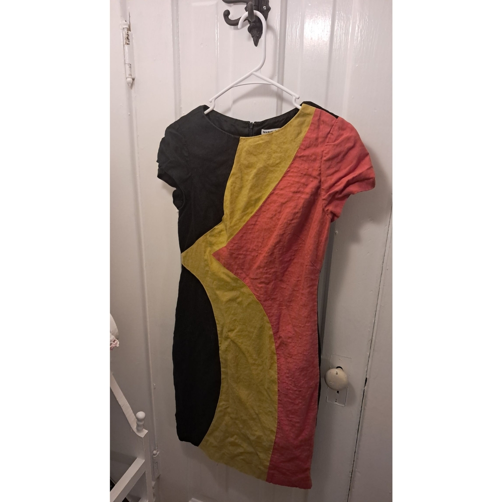 Chetta B Mod Linen Wiggle Dress